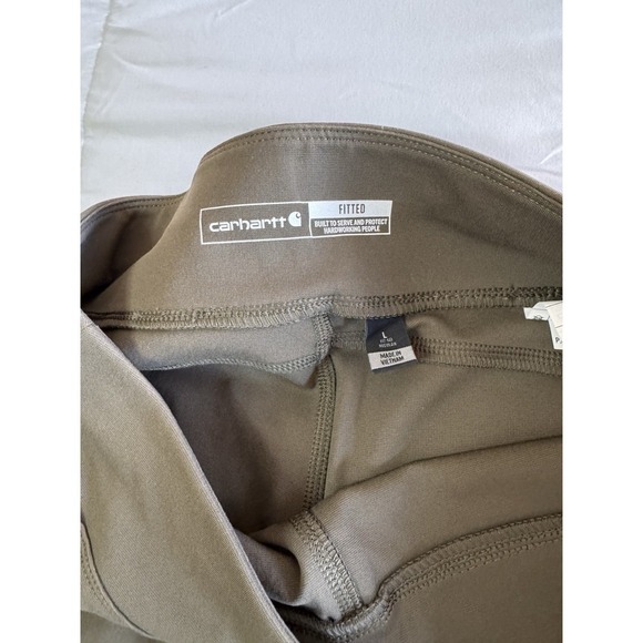 New Carhartt Womens Force Fitted Sz Large Regular Utility Leggings Olive Green - Picture 6 of 10